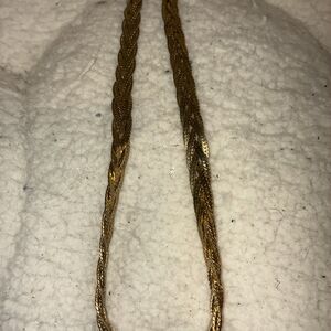 vintage gold-tone braided chain necklace.